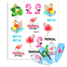 Load image into Gallery viewer, Water Decals Nail Tattoo Wolf Animal 3D Embossed Nail Sticker Flower Adhesive Manicure Slider Nail Art Tips Curve Graffiti Nail Design for Acrylic Nail Supplies Designer Nail Decorations for Women Girls Kids 3D Nail Art Stickers Decals