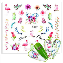 Load image into Gallery viewer, Water Decals Nail Tattoo Wolf Animal 3D Embossed Nail Sticker Flower Adhesive Manicure Slider Nail Art Tips Curve Graffiti Nail Design for Acrylic Nail Supplies Designer Nail Decorations for Women Girls Kids 3D Nail Art Stickers Decals