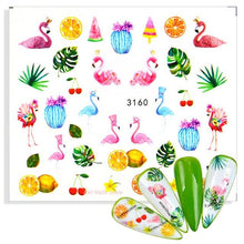 Load image into Gallery viewer, Water Decals Nail Tattoo Wolf Animal 3D Embossed Nail Sticker Flower Adhesive Manicure Slider Nail Art Tips Curve Graffiti Nail Design for Acrylic Nail Supplies Designer Nail Decorations for Women Girls Kids 3D Nail Art Stickers Decals