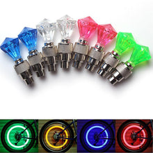 Load image into Gallery viewer, 2PCS Bicycle Valve Lights Wheel Spokes Tire LED Light Tire Valve Caps Cycling Lantern Lamp Bike Accessory LED Bike Wheel Light Tire Valve Cap Neon Lamp Shockproof For Front And Rear Wheel Flashing Lamp Glow In The Dark Cool Accessories