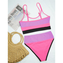 Load image into Gallery viewer, Female Swimsuit High Waist Bikini Women High Waist Bikini Set Two Piece Swimsuits Bikini Top With Bottoms Bathing Suits For Teens Girls Women Swimwear Two-pieces Bikini Set Sport Bathing Suit Swim Lady