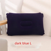 Load image into Gallery viewer, Convenient Ultralight Inflatable PVC Nylon Air Pillow Sleep Cushion Travel Bedroom Hiking Beach Car Plane Head Rest Support Inflatable Camping Travel Pillows Ultralight Inflatable Pillow Small Squared Flocked Fabric Air Pillow for Hiking Camping Traveling