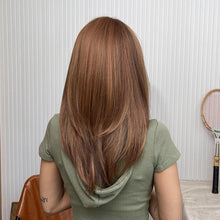Load image into Gallery viewer, New Arrival Blonde Medium Straight Lolita Bobo Wigs with Bangs Synthetic Wigs For Women Cosplay Daily Heat Resistant Wigs For Black Women Cosplay Wigs For Women