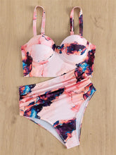 Load image into Gallery viewer, Leaf Floral Bikini Set Women Backless High-Waist Two Pieces Swimwear Beach Bathing Suits Swimsuits Women's Ruffle Bandage Bikini High Waist Bottoms Two Piece Swimsuits