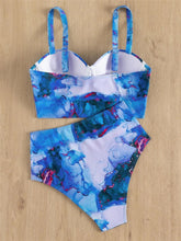 Load image into Gallery viewer, Leaf Floral Bikini Set Women Backless High-Waist Two Pieces Swimwear Beach Bathing Suits Swimsuits Women's Ruffle Bandage Bikini High Waist Bottoms Two Piece Swimsuits