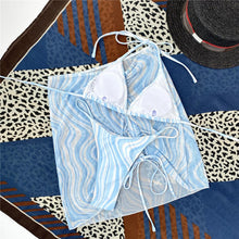 Load image into Gallery viewer, Modern Print Bikini Triangle Swimsuit Bikini 3 Piece Set Women's Swimsuit with Short Mesh Sheer Wrap Cover Ups Beach Skirt Bathing Suit Women Halter Swimwear Women Skirt 3 Pieces Set Elegant Bathing Suit Beach Wear