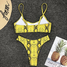 Load image into Gallery viewer, Neon Yellow Green Swimsuit Women Push Up Padded Micro Bikini Summer Beach Bathing Suit Beach Swimwear Women's Scoop Neck Cut Out Front Lace Up Back High Cut One Piece Swimsuit