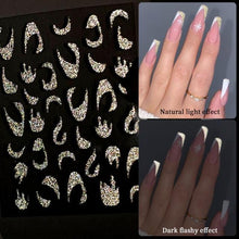 Load image into Gallery viewer, French Rose Gold Striping Tape Nail Design Stripe Lines Geometry 3D Sticker for Nails Gel Polish Sticker Decals for Manicuring Decorations Manicure Stickers Decals Silver Strip Line Nail Decal Self-Adhesive 3D Wave Decal Decoration Metallic Curve Design