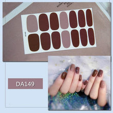 Load image into Gallery viewer, Nail Wraps Polish Decals Strips Golden Glitter 3D Adhesive Full Nail Art Stickers Manicure Kits Women Nail Decorations Accessories Metal Curve Stripe Lines Design Letter Nail Sticker Adhesive Decoration Template Nail Tool Decorations