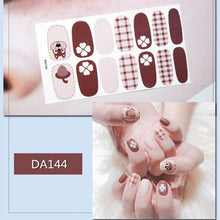 Load image into Gallery viewer, Nail Wraps Polish Decals Strips Golden Glitter 3D Adhesive Full Nail Art Stickers Manicure Kits Women Nail Decorations Accessories Metal Curve Stripe Lines Design Letter Nail Sticker Adhesive Decoration Template Nail Tool Decorations