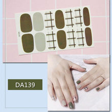 Load image into Gallery viewer, Nail Wraps Polish Decals Strips Golden Glitter 3D Adhesive Full Nail Art Stickers Manicure Kits Women Nail Decorations Accessories Metal Curve Stripe Lines Design Letter Nail Sticker Adhesive Decoration Template Nail Tool Decorations