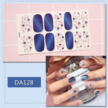 Load image into Gallery viewer, Nail Wraps Polish Decals Strips Golden Glitter 3D Adhesive Full Nail Art Stickers Manicure Kits Women Nail Decorations Accessories Metal Curve Stripe Lines Design Letter Nail Sticker Adhesive Decoration Template Nail Tool Decorations