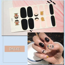 Load image into Gallery viewer, Nail Wraps Polish Decals Strips Golden Glitter 3D Adhesive Full Nail Art Stickers Manicure Kits Women Nail Decorations Accessories Metal Curve Stripe Lines Design Letter Nail Sticker Adhesive Decoration Template Nail Tool Decorations