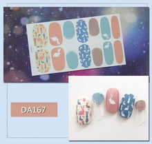 Load image into Gallery viewer, Nail Wraps Polish Decals Strips Golden Glitter 3D Adhesive Full Nail Art Stickers Manicure Kits Women Nail Decorations Accessories Metal Curve Stripe Lines Design Letter Nail Sticker Adhesive Decoration Template Nail Tool Decorations