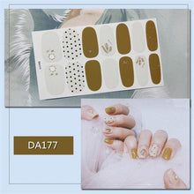Load image into Gallery viewer, Nail Wraps Polish Decals Strips Golden Glitter 3D Adhesive Full Nail Art Stickers Manicure Kits Women Nail Decorations Accessories Metal Curve Stripe Lines Design Letter Nail Sticker Adhesive Decoration Template Nail Tool Decorations