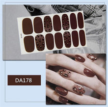 Load image into Gallery viewer, Nail Wraps Polish Decals Strips Golden Glitter 3D Adhesive Full Nail Art Stickers Manicure Kits Women Nail Decorations Accessories Metal Curve Stripe Lines Design Letter Nail Sticker Adhesive Decoration Template Nail Tool Decorations