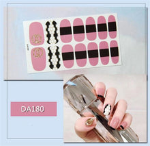 Load image into Gallery viewer, Nail Wraps Polish Decals Strips Golden Glitter 3D Adhesive Full Nail Art Stickers Manicure Kits Women Nail Decorations Accessories Metal Curve Stripe Lines Design Letter Nail Sticker Adhesive Decoration Template Nail Tool Decorations