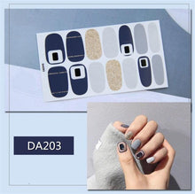 Load image into Gallery viewer, Nail Wraps Polish Decals Strips Golden Glitter 3D Adhesive Full Nail Art Stickers Manicure Kits Women Nail Decorations Accessories Metal Curve Stripe Lines Design Letter Nail Sticker Adhesive Decoration Template Nail Tool Decorations