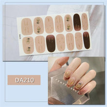 Load image into Gallery viewer, Nail Wraps Polish Decals Strips Golden Glitter 3D Adhesive Full Nail Art Stickers Manicure Kits Women Nail Decorations Accessories Metal Curve Stripe Lines Design Letter Nail Sticker Adhesive Decoration Template Nail Tool Decorations