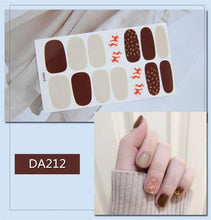 Load image into Gallery viewer, Nail Wraps Polish Decals Strips Golden Glitter 3D Adhesive Full Nail Art Stickers Manicure Kits Women Nail Decorations Accessories Metal Curve Stripe Lines Design Letter Nail Sticker Adhesive Decoration Template Nail Tool Decorations