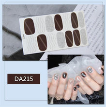 Load image into Gallery viewer, Nail Wraps Polish Decals Strips Golden Glitter 3D Adhesive Full Nail Art Stickers Manicure Kits Women Nail Decorations Accessories Metal Curve Stripe Lines Design Letter Nail Sticker Adhesive Decoration Template Nail Tool Decorations