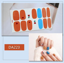 Load image into Gallery viewer, Nail Wraps Polish Decals Strips Golden Glitter 3D Adhesive Full Nail Art Stickers Manicure Kits Women Nail Decorations Accessories Metal Curve Stripe Lines Design Letter Nail Sticker Adhesive Decoration Template Nail Tool Decorations