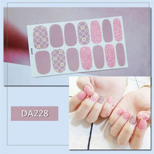 Load image into Gallery viewer, Nail Wraps Polish Decals Strips Golden Glitter 3D Adhesive Full Nail Art Stickers Manicure Kits Women Nail Decorations Accessories Metal Curve Stripe Lines Design Letter Nail Sticker Adhesive Decoration Template Nail Tool Decorations