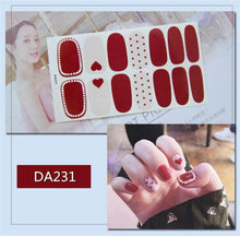 Load image into Gallery viewer, Nail Wraps Polish Decals Strips Golden Glitter 3D Adhesive Full Nail Art Stickers Manicure Kits Women Nail Decorations Accessories Metal Curve Stripe Lines Design Letter Nail Sticker Adhesive Decoration Template Nail Tool Decorations