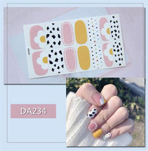 Load image into Gallery viewer, Nail Wraps Polish Decals Strips Golden Glitter 3D Adhesive Full Nail Art Stickers Manicure Kits Women Nail Decorations Accessories Metal Curve Stripe Lines Design Letter Nail Sticker Adhesive Decoration Template Nail Tool Decorations
