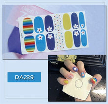 Load image into Gallery viewer, Nail Wraps Polish Decals Strips Golden Glitter 3D Adhesive Full Nail Art Stickers Manicure Kits Women Nail Decorations Accessories Metal Curve Stripe Lines Design Letter Nail Sticker Adhesive Decoration Template Nail Tool Decorations