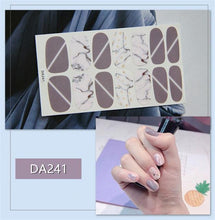 Load image into Gallery viewer, Nail Wraps Polish Decals Strips Golden Glitter 3D Adhesive Full Nail Art Stickers Manicure Kits Women Nail Decorations Accessories Metal Curve Stripe Lines Design Letter Nail Sticker Adhesive Decoration Template Nail Tool Decorations