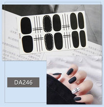 Load image into Gallery viewer, Nail Wraps Polish Decals Strips Golden Glitter 3D Adhesive Full Nail Art Stickers Manicure Kits Women Nail Decorations Accessories Metal Curve Stripe Lines Design Letter Nail Sticker Adhesive Decoration Template Nail Tool Decorations
