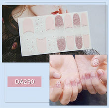 Load image into Gallery viewer, Nail Wraps Polish Decals Strips Golden Glitter 3D Adhesive Full Nail Art Stickers Manicure Kits Women Nail Decorations Accessories Metal Curve Stripe Lines Design Letter Nail Sticker Adhesive Decoration Template Nail Tool Decorations