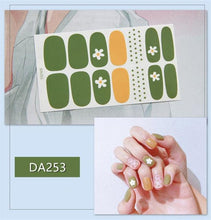 Load image into Gallery viewer, Nail Wraps Polish Decals Strips Golden Glitter 3D Adhesive Full Nail Art Stickers Manicure Kits Women Nail Decorations Accessories Metal Curve Stripe Lines Design Letter Nail Sticker Adhesive Decoration Template Nail Tool Decorations