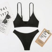 Load image into Gallery viewer, Women One-Shoulder Bikini Swimsuit Women Push Up Swimwear Women's Bathing Suit Comfortable Bikini Ribbed Two Piece Swimsuit Bikini Set Summer Bathing Suit Beach Wear Swimming Suit