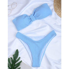 Load image into Gallery viewer, Women One-Shoulder Bikini Swimsuit Women Push Up Swimwear Women's Bathing Suit Comfortable Bikini Ribbed Two Piece Swimsuit Bikini Set Summer Bathing Suit Beach Wear Swimming Suit