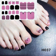 Load image into Gallery viewer, Toe Nail Sticker Wraps Adhesive Decals Toenail Polish Strips DIY Pedicure Foot Decals Manicure Strips Decals Full Wraps Women Glitter Toenail Nail Polish Strips Decals Full Wraps Self Adhesive Toe Nail Tip Full Toe Nail Wraps Feet Decorations