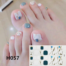 Load image into Gallery viewer, Toe Nail Sticker Wraps Adhesive Decals Toenail Polish Strips DIY Pedicure Foot Decals Manicure Strips Decals Full Wraps Women Glitter Toenail Nail Polish Strips Decals Full Wraps Self Adhesive Toe Nail Tip Full Toe Nail Wraps Feet Decorations