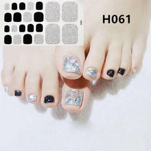 Load image into Gallery viewer, Toe Nail Sticker Wraps Adhesive Decals Toenail Polish Strips DIY Pedicure Foot Decals Manicure Strips Decals Full Wraps Women Glitter Toenail Nail Polish Strips Decals Full Wraps Self Adhesive Toe Nail Tip Full Toe Nail Wraps Feet Decorations