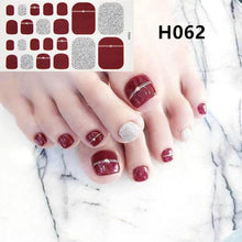 Load image into Gallery viewer, Toe Nail Sticker Wraps Adhesive Decals Toenail Polish Strips DIY Pedicure Foot Decals Manicure Strips Decals Full Wraps Women Glitter Toenail Nail Polish Strips Decals Full Wraps Self Adhesive Toe Nail Tip Full Toe Nail Wraps Feet Decorations
