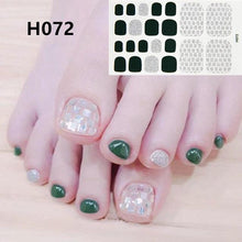 Load image into Gallery viewer, Toe Nail Sticker Wraps Adhesive Decals Toenail Polish Strips DIY Pedicure Foot Decals Manicure Strips Decals Full Wraps Women Glitter Toenail Nail Polish Strips Decals Full Wraps Self Adhesive Toe Nail Tip Full Toe Nail Wraps Feet Decorations