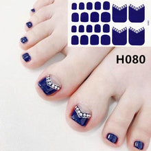 Load image into Gallery viewer, Toe Nail Sticker Wraps Adhesive Decals Toenail Polish Strips DIY Pedicure Foot Decals Manicure Strips Decals Full Wraps Women Glitter Toenail Nail Polish Strips Decals Full Wraps Self Adhesive Toe Nail Tip Full Toe Nail Wraps Feet Decorations