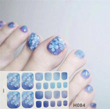 Load image into Gallery viewer, Toe Nail Sticker Wraps Adhesive Decals Toenail Polish Strips DIY Pedicure Foot Decals Manicure Strips Decals Full Wraps Women Glitter Toenail Nail Polish Strips Decals Full Wraps Self Adhesive Toe Nail Tip Full Toe Nail Wraps Feet Decorations