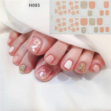 Load image into Gallery viewer, Toe Nail Sticker Wraps Adhesive Decals Toenail Polish Strips DIY Pedicure Foot Decals Manicure Strips Decals Full Wraps Women Glitter Toenail Nail Polish Strips Decals Full Wraps Self Adhesive Toe Nail Tip Full Toe Nail Wraps Feet Decorations