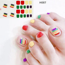 Load image into Gallery viewer, Toe Nail Sticker Wraps Adhesive Decals Toenail Polish Strips DIY Pedicure Foot Decals Manicure Strips Decals Full Wraps Women Glitter Toenail Nail Polish Strips Decals Full Wraps Self Adhesive Toe Nail Tip Full Toe Nail Wraps Feet Decorations