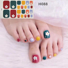 Load image into Gallery viewer, Toe Nail Sticker Wraps Adhesive Decals Toenail Polish Strips DIY Pedicure Foot Decals Manicure Strips Decals Full Wraps Women Glitter Toenail Nail Polish Strips Decals Full Wraps Self Adhesive Toe Nail Tip Full Toe Nail Wraps Feet Decorations