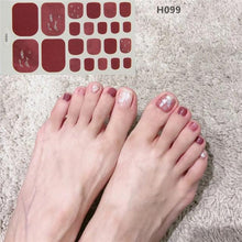 Load image into Gallery viewer, Toe Nail Sticker Wraps Adhesive Decals Toenail Polish Strips DIY Pedicure Foot Decals Manicure Strips Decals Full Wraps Women Glitter Toenail Nail Polish Strips Decals Full Wraps Self Adhesive Toe Nail Tip Full Toe Nail Wraps Feet Decorations