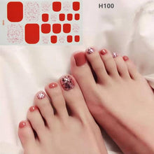 Load image into Gallery viewer, Toe Nail Sticker Wraps Adhesive Decals Toenail Polish Strips DIY Pedicure Foot Decals Manicure Strips Decals Full Wraps Women Glitter Toenail Nail Polish Strips Decals Full Wraps Self Adhesive Toe Nail Tip Full Toe Nail Wraps Feet Decorations