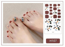Load image into Gallery viewer, Toe Nail Sticker Wraps Adhesive Decals Toenail Polish Strips DIY Pedicure Foot Decals Manicure Strips Decals Full Wraps Women Glitter Toenail Nail Polish Strips Decals Full Wraps Self Adhesive Toe Nail Tip Full Toe Nail Wraps Feet Decorations