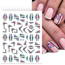 Load image into Gallery viewer, 3D Nails Sticker Spring Cartoon Animals Flowers Leaves Self Adhesive Decals Sliders Nail Art Accessories Decoration Decal Self-Adhesive 3D Wave Design Decoration for Women Girls Tape Nail Art Stickers Decal Decoration